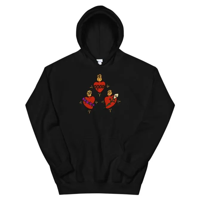 Sudadera con capucha corazones de la Sagrada Familia - Imagen 2