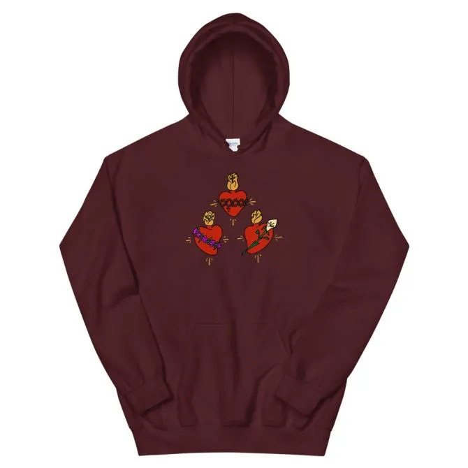 Sudadera con capucha corazones de la Sagrada Familia - Imagen 4